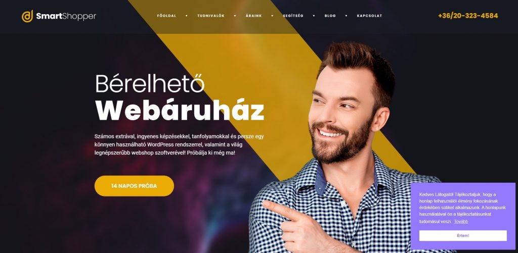 Látványos havidíjas webhop, bérelhető webáruház Látványos havidíjas webshop, bérelhető webáruház