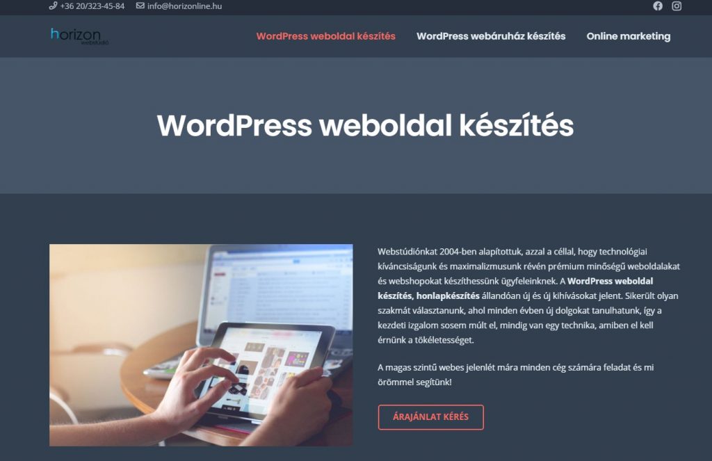 Vállalati WordPress honlapkészítés Vállalati WordPress honlapkészítés